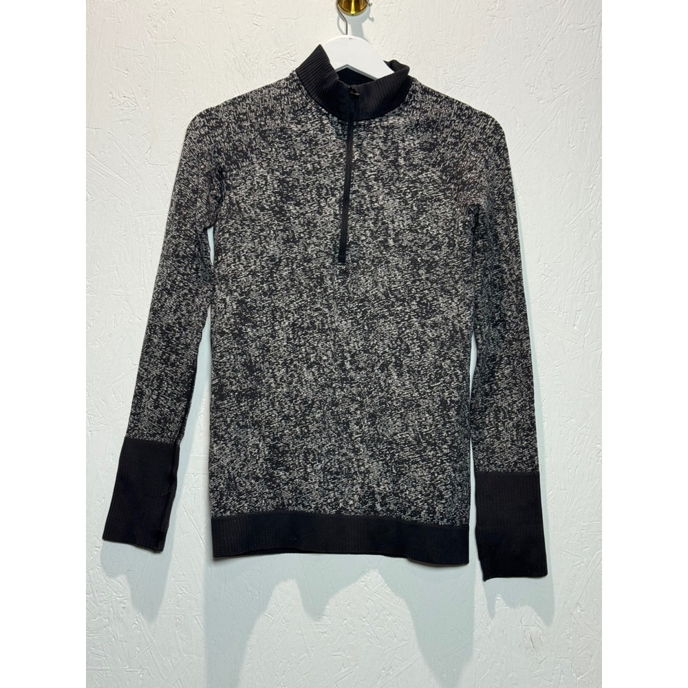 Lululemon Rest Less 1/2 Zip Pullover Black White Size 6 - Picture 4 of 9